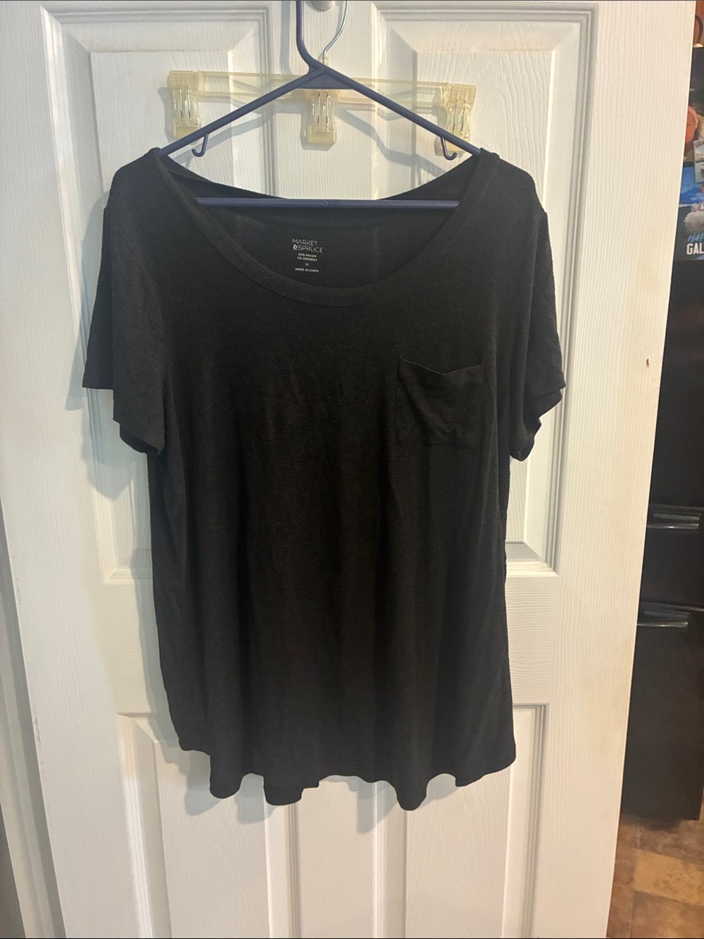 Market & Spruce Black Short Sleeve Pocket Tee Women’s Size 1x